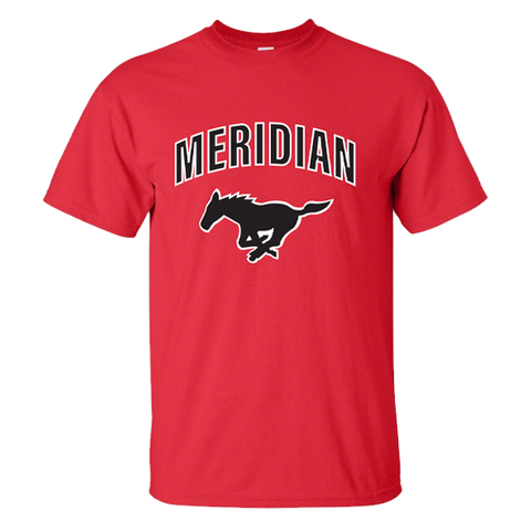 Short Sleeve T-Shirt - Red with "Meridian"