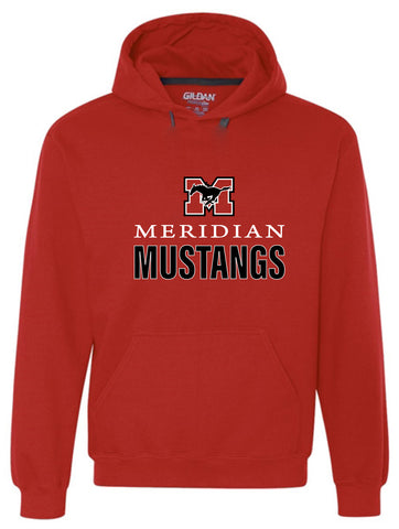 Hoodie - Red with "Meridian Mustangs"